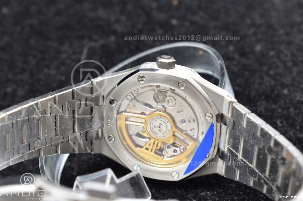 Textured SS 445 Dial Super Best 15500 1:1 Royal Edition 41mm on APSF Clone Lightweight A4302 Bracelet Blue SS Oak 0112